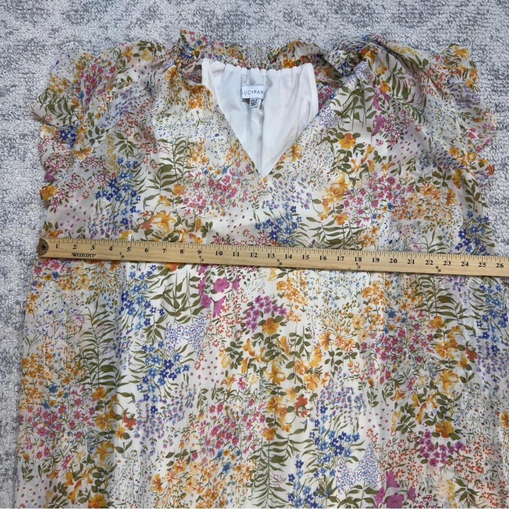 Lucy Paris Multicolor Floral Maxi Dress Size Small Bohemian Cottagecore prairie - Picture 7 of 11